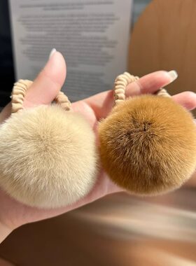 毛毛球发绳可爱简约百搭毛绒球头绳弹力皮筋发圈皮草头饰女