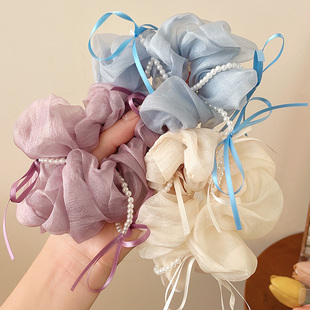 薄荷绿森系大肠发圈札头绳海边发绳皮筋蝴蝶结头饰麻花辫子发饰女