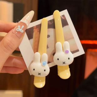 卡通可爱米菲兔发夹黄色甜美刘海一字夹头饰少女发饰卡通学生闺蜜