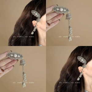 蒙古复古重工流苏铃铛发夹高级感时尚发饰女侧边夹刘海夹发卡