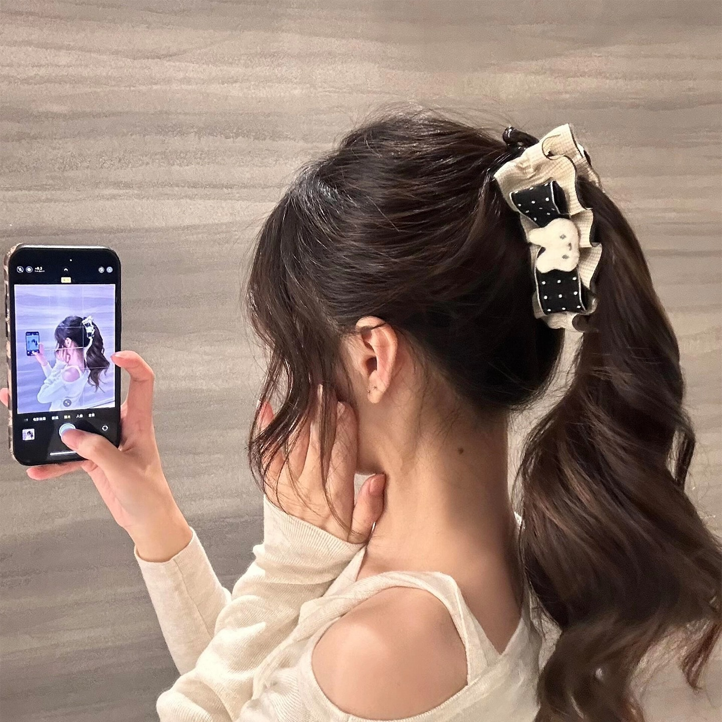 韩系可爱兔子裙摆香蕉夹女后脑勺盘抓夹马尾夹竖夹发夹头饰发饰