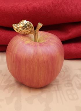 黄铜红苹果仿真铜金苹果摆件客厅摆设平平安安圣诞节礼物礼品摆件