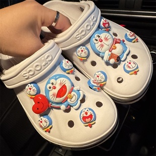 蓝胖子洞洞配饰叮当猫装饰扣鞋扣智必星diy骆驰配件鞋花机械蓝猫