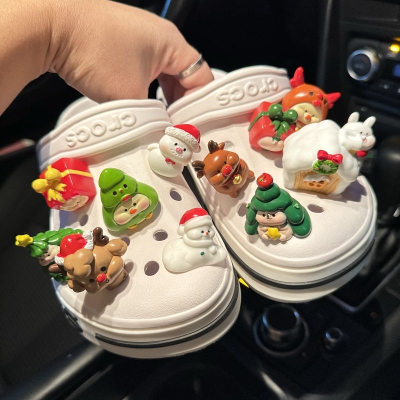 原创圣诞节洞鞋花配件DIY卡扣