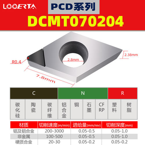 络伊塔PCD金刚石车床数控车刀片DCGT11T304铜铝用刀头DNMG150404