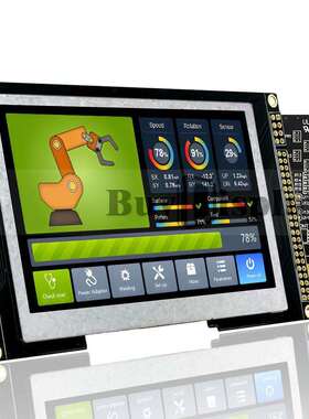 4.3寸480x272点阵IPS高亮彩屏配RA8875控制板/并串口/可配触摸屏