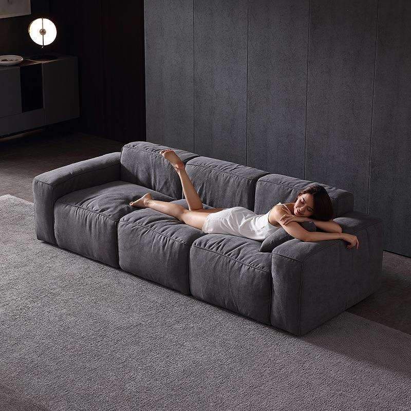 亿海轩意式极简沙发客厅样板间家具四人位2.6米羽绒布艺沙发