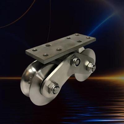 不锈钢滑轮短板双轮平移门定滑轮轴承轨道轮重型v型u型H型槽轮304