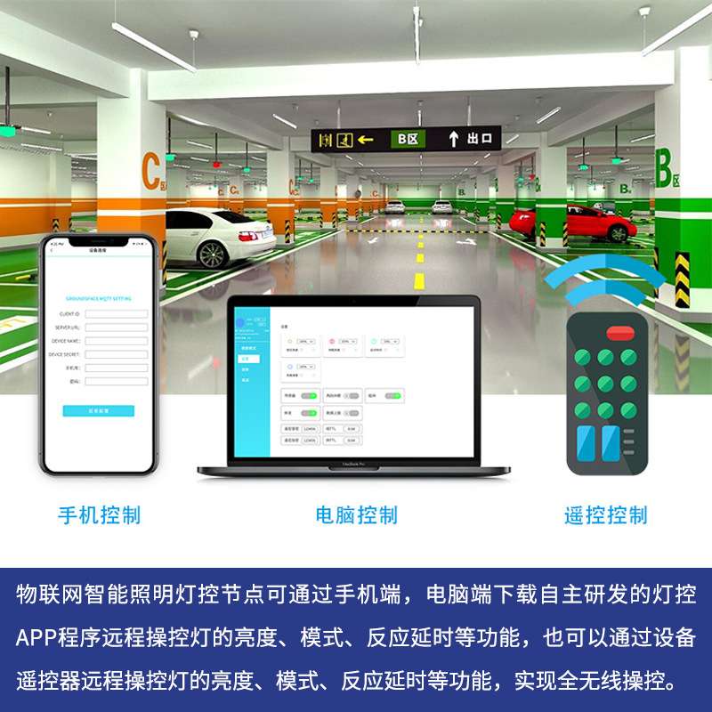 LEDT8灯管智能停车场过道物联网雷达人体感应1.2米一体灯管分体灯