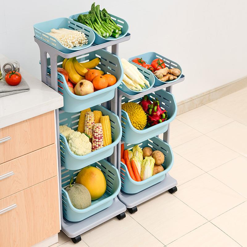 厨房蔬菜置物架落地多层多功能洗菜篮子放水果收纳筐用品家圣之圣