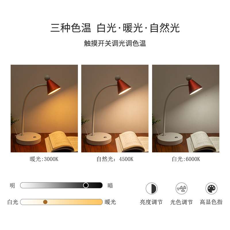 跨境新奇特阅读学习床头卧室书房学生宿舍照明创意led台灯护眼