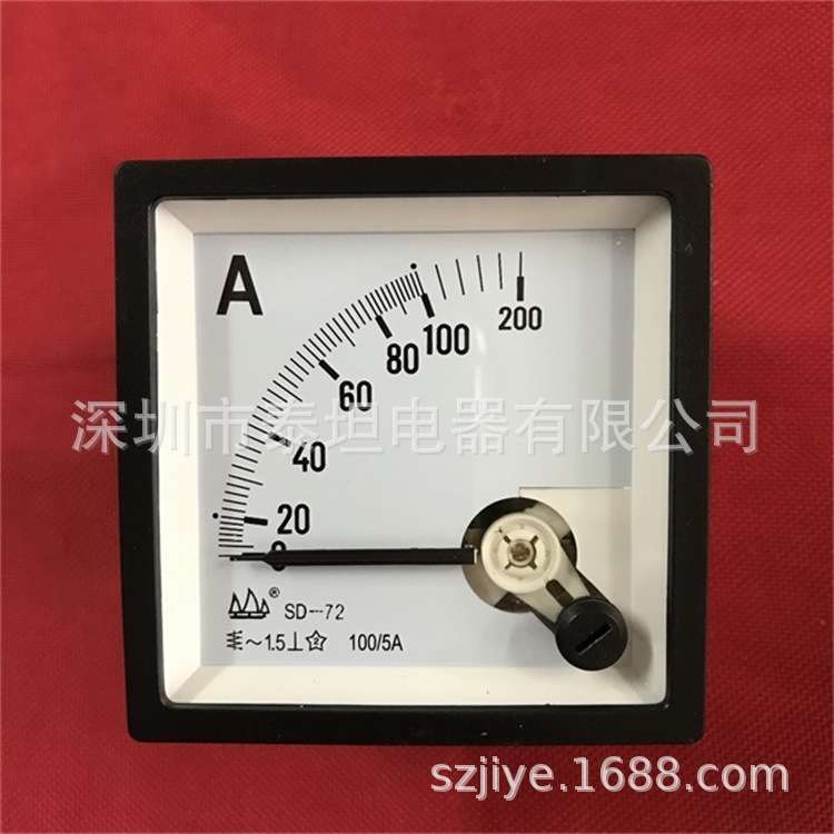 【高品质】帆船牌 松台 指针式 直流电流表 直通 SD-72-3 0-20A