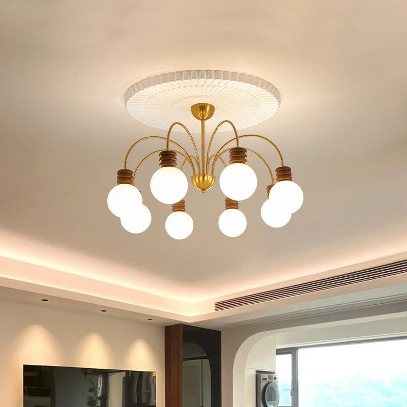 中古网红奶油柿子吊灯客厅主灯简约现代风卧室房间餐厅灯法式灯具