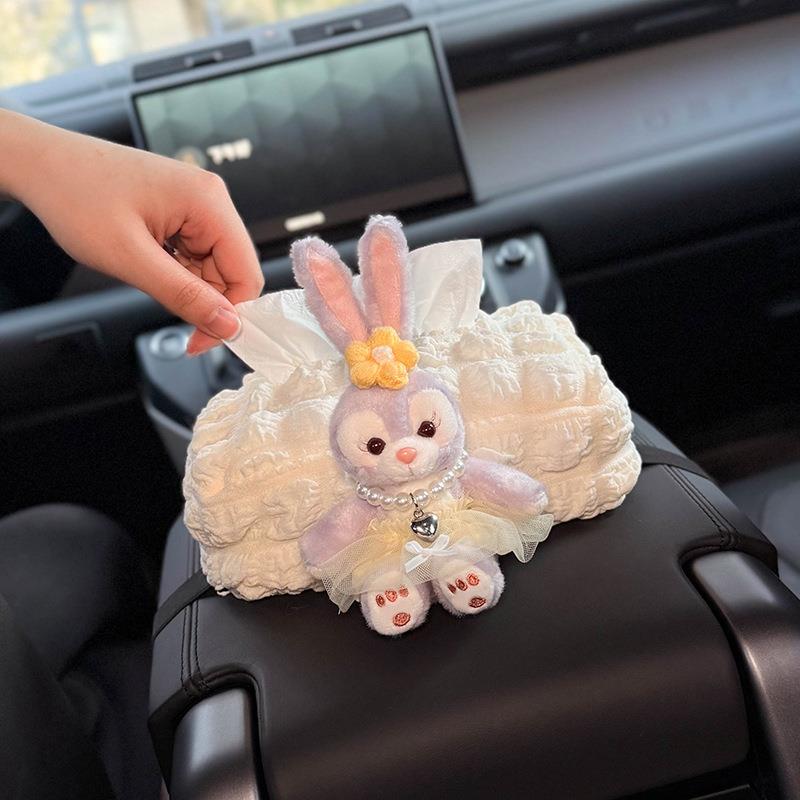 2025新款可爱车载扶手箱纸巾盒汽车内用纸抽盒收纳实用高颜值女生