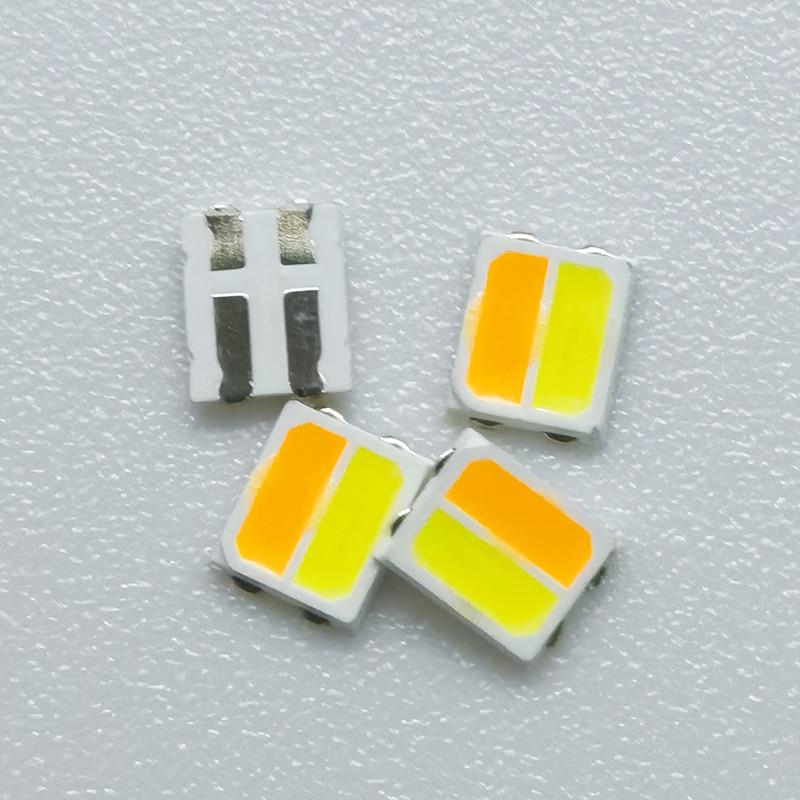 双色灯珠2835灯珠双色温0.5W双杯SMD贴片双色 2835led灯珠白光3V