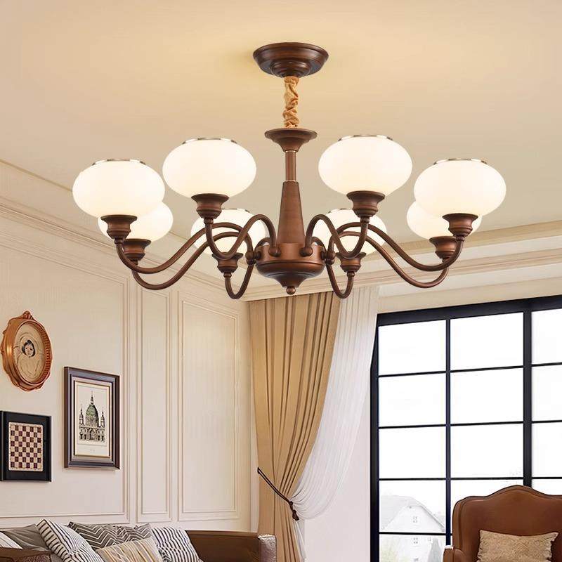 中古风客厅吊灯全铜美式复古大厅主灯别墅浪漫高级感卧室餐厅灯具,3C数码配件,USB灯,淘宝优惠券,粉丝福利购,淘宝优惠卷