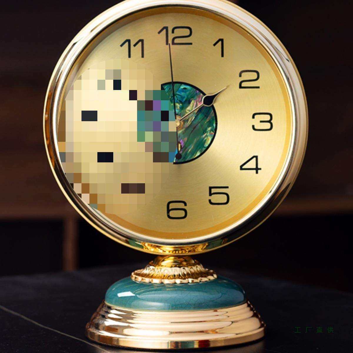 轻奢摇摆客厅简约时钟美式静音卧室床头钟表高端台式装饰摆件座钟