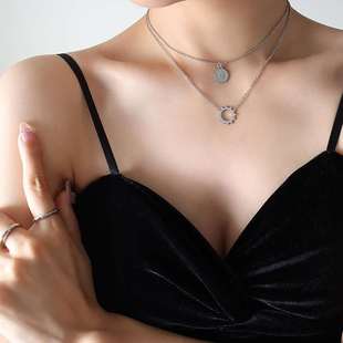 极速ins jewelry chocker queen image sun goddess dUouble coll