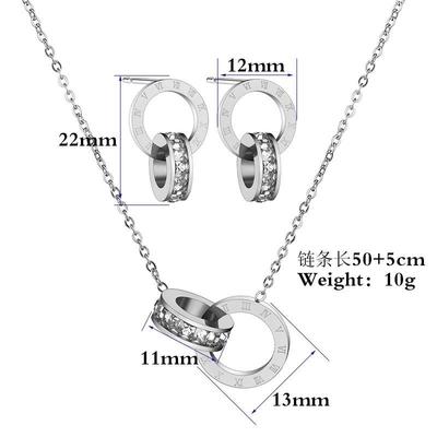 极速Luck Roman Numceral Pendnt NeEWUkalace Set TTitanium Ste