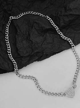 极速High-qualijty magnet zircon metal love necklace men and