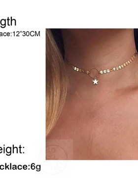 极速。Jewelry persmonality fashion simple chain Sequin five