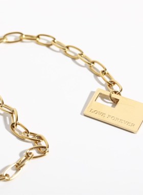 极速Niched design sense OL buckle necklace titanium steel ne