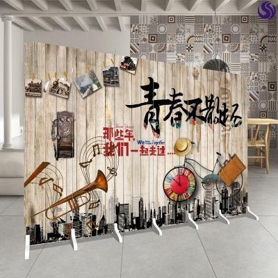 屏风帘卧室K美容店隔断墙可移动折 极速遮挡帘可移动隔断墙挡床