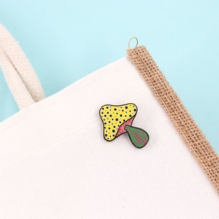 草间弥生蘑菇翻领精致别针背包衣服装饰品珐琅胸针