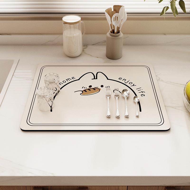 厨房台面沥水垫软硅藻泥桌面吸水垫碗盘控水水池旁干燥垫创意图案,居家布艺,餐垫,淘宝优惠券,粉丝福利购,淘宝优惠卷