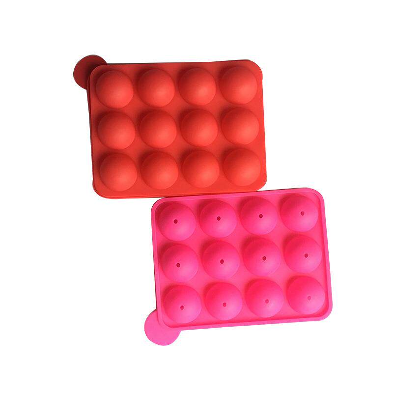 12连孔圆形硅胶棒棒糖模巧克力造型模蛋糕模果冻布丁冰格模耐高温