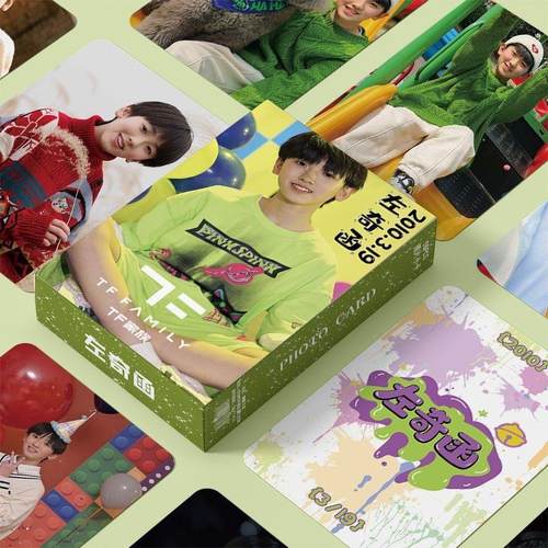 左奇函镭射小卡55张TF家族个人周边盒装不重复三寸拍立得LOMO小卡