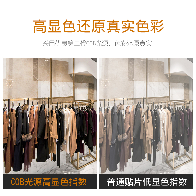 明装cob轨道射灯走轨道条滑轨式滑道滑槽路轨led导轨灯槽par30