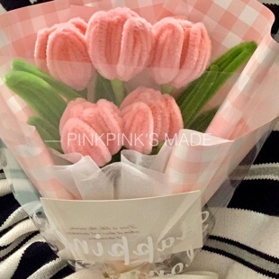 成品扭扭棒花束手工郁金香仿真花永不凋谢花永生花仿真花送女礼物