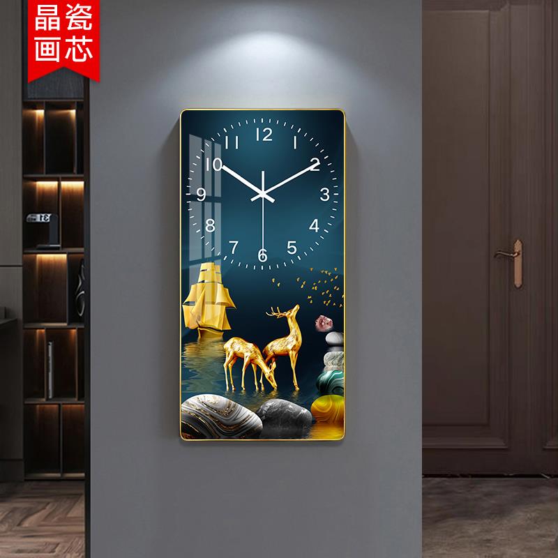 2021新款钟表挂钟客厅时尚简约轻奢装饰画时钟挂墙静音石英钟家用