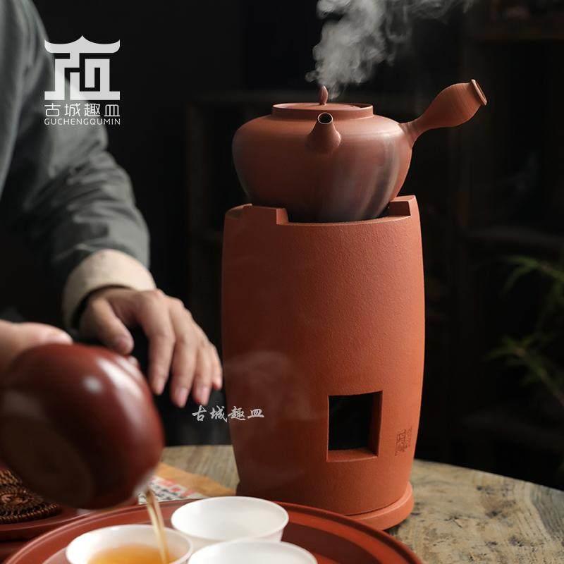 潮汕工夫茶红泥小火炉耐用小高炭炉烧水砂铫专用围炉煮茶手工碳烤