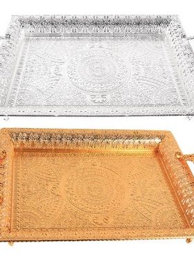 极速Metal Serving Tray, Displyay Tray Dishes Platter Fruit P