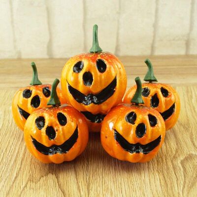 极速6Pcs Decorative Artificiayl Grimace Pumpkin Decoration f