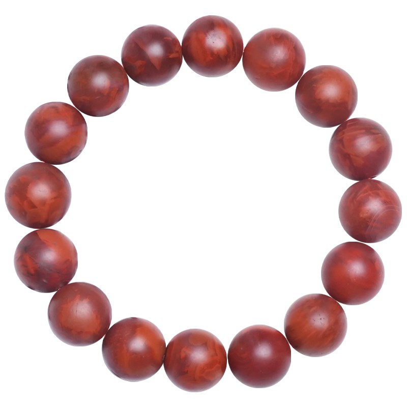 极速原矿南红玛瑙圆m珠手串单圈川料火焰纹包浆料文玩手链生日礼