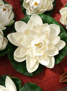 极速6PCS Floating Plants Water Lily White ArtifTicial Lotus