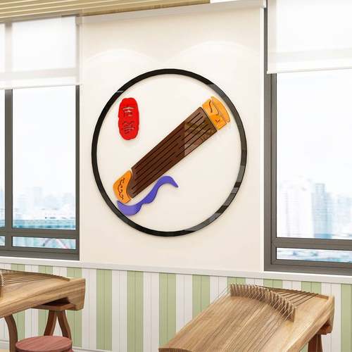 极速中国古典乐器k墙贴3d立体教室走廊楼梯布置幼儿园环创主题墙