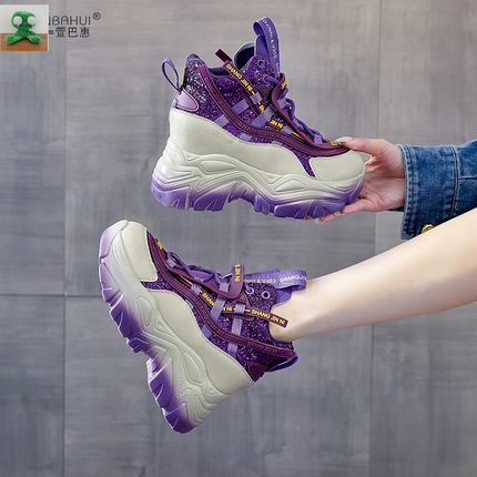 极速卡迪精品内增高女鞋2023y秋冬新款内增高9CM老爹鞋厚底休闲运