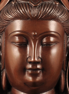 极速紫铜南海观音摆件家用观世音B菩萨铜观音立像寺庙佛堂供奉佛