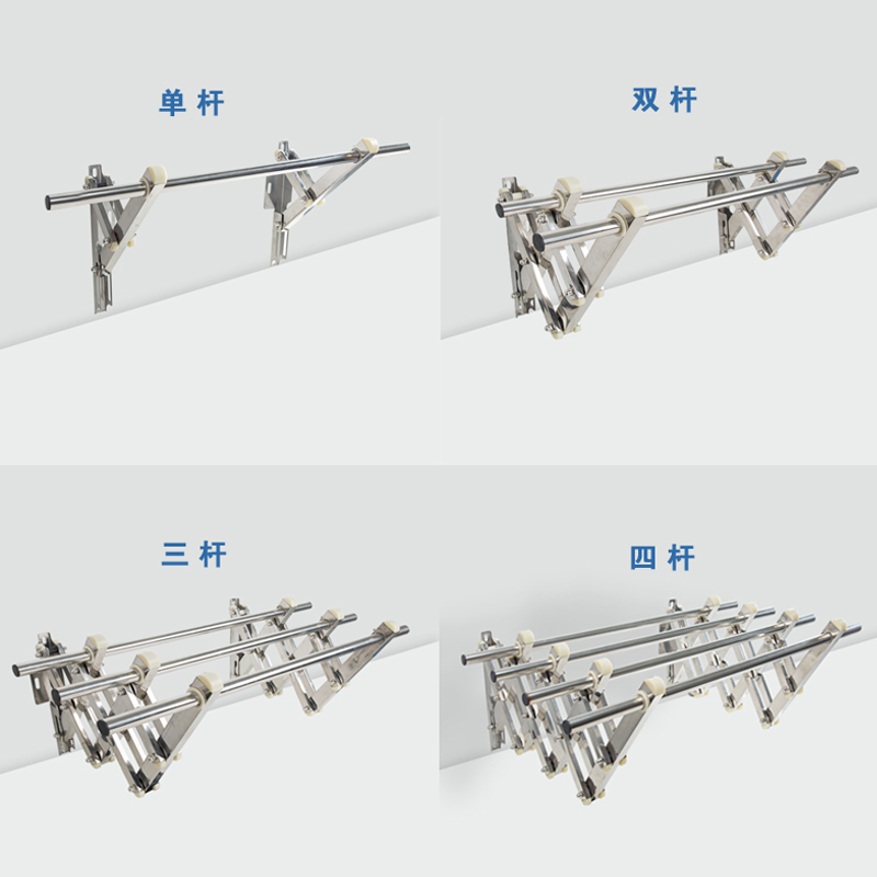 极速304不锈钢伸缩晾衣架户外侧装折叠推M拉晾衣杆固定式挂衣架凉
