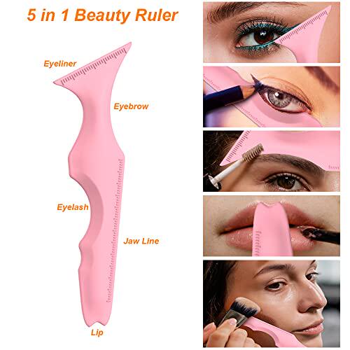 极速URGINO 5 inj 1 Silicone Eyeliner Stencils Reusable Clean