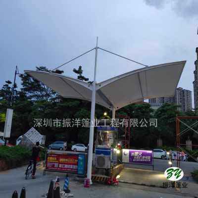 极速厂促厂销遮阳雨棚工程出入口B岗亭收费站张拉膜结构防雨帐篷