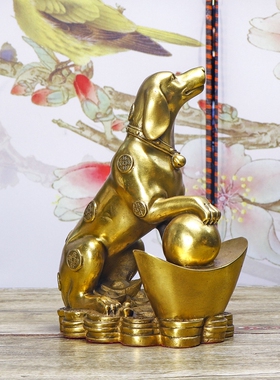 极速金钱a狗纯铜狗风水摆件生肖招财狗补西北缺角招财守家防小三