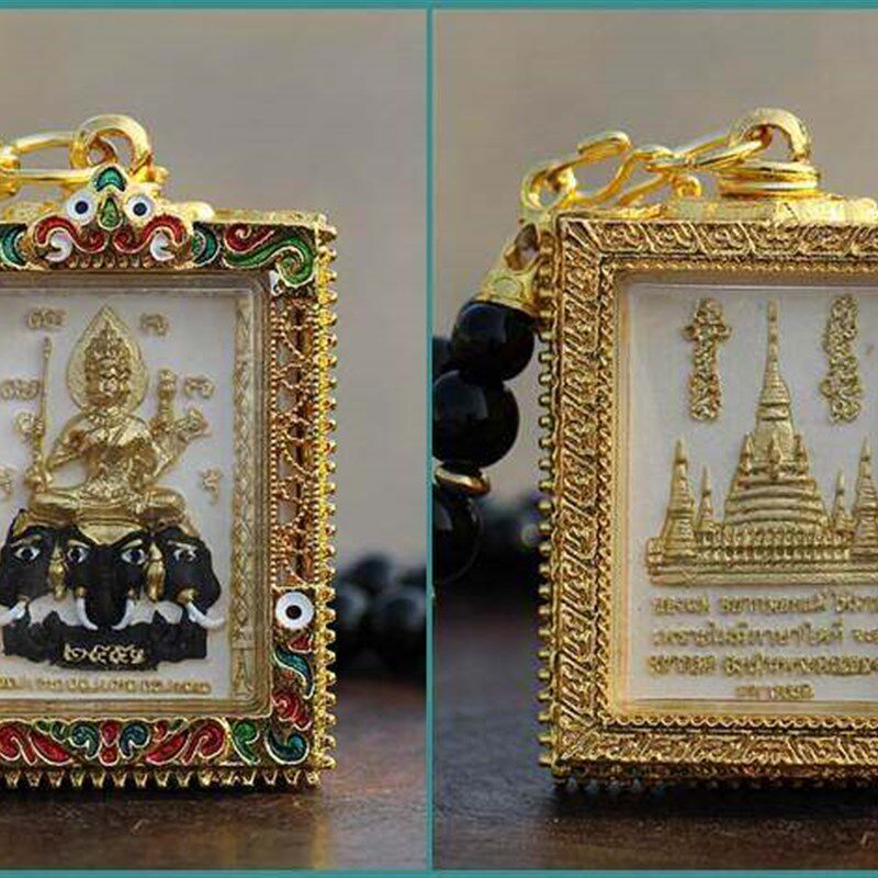 极速泰国佛牌o骑象四面佛瓦诺寺龙婆素集.