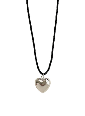 极速黑色编织绳爱心项链2023新款爆款H锁骨链女款轻奢小众装饰颈