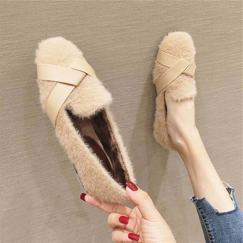 极速香港2020年新款保暖加绒棉B瓢鞋女秋冬百搭一脚蹬豆豆鞋外穿,女鞋,乐福鞋（豆豆鞋）,淘宝优惠券,粉丝福利购,淘宝优惠卷