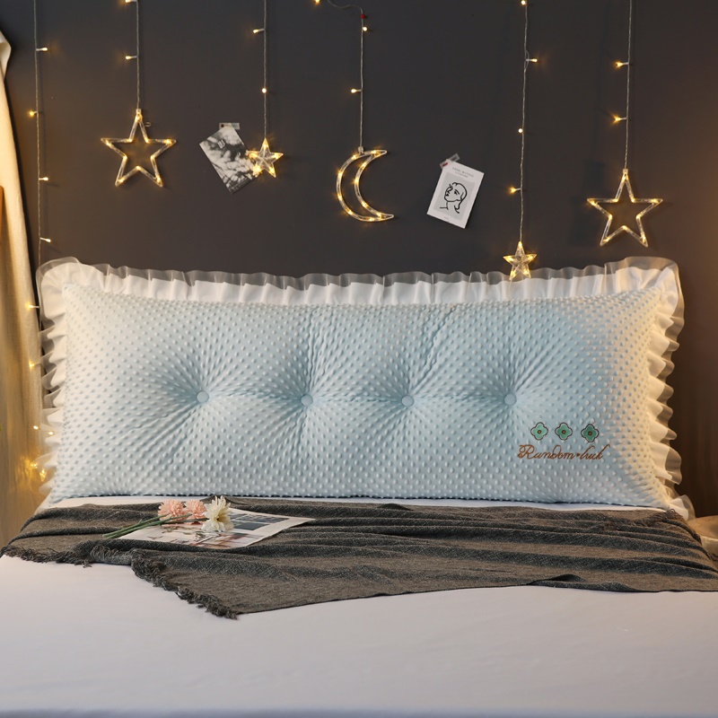 极速豆豆绒床头靠垫m刺绣款公主风床头软包靠枕榻榻米床头板靠背